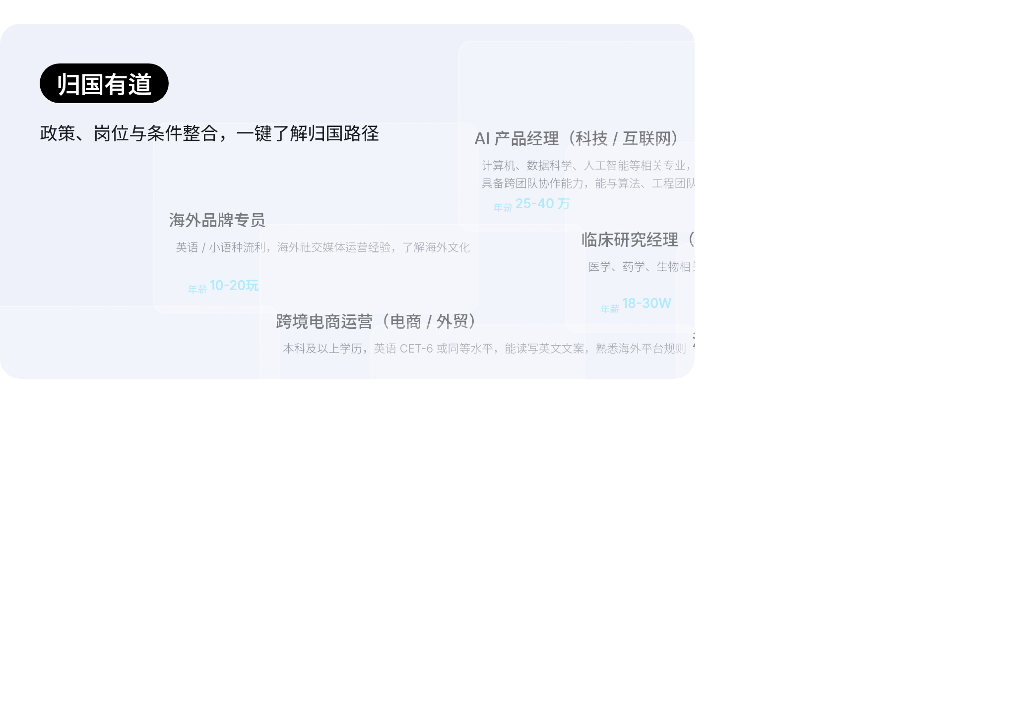 归国有道：政策、岗位与条件整合，一键了解归国路径